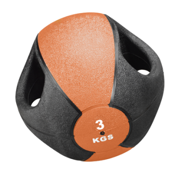 Esfera-Medizinball 3,0 kg, orange, mit zwei Griffen