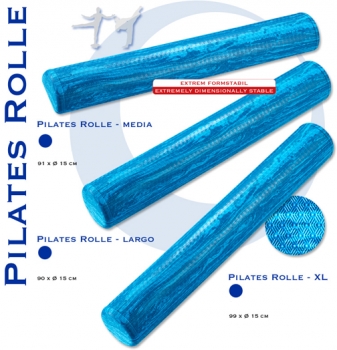 Pilates-Rolle MEDIA (Halbrolle), L 90 x D 15 x H 7,5 cm, blaumeliert